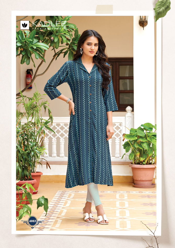 Oraa By Kadlee Rayon Printed Designer Kurti Wholesale Shop In Surat
